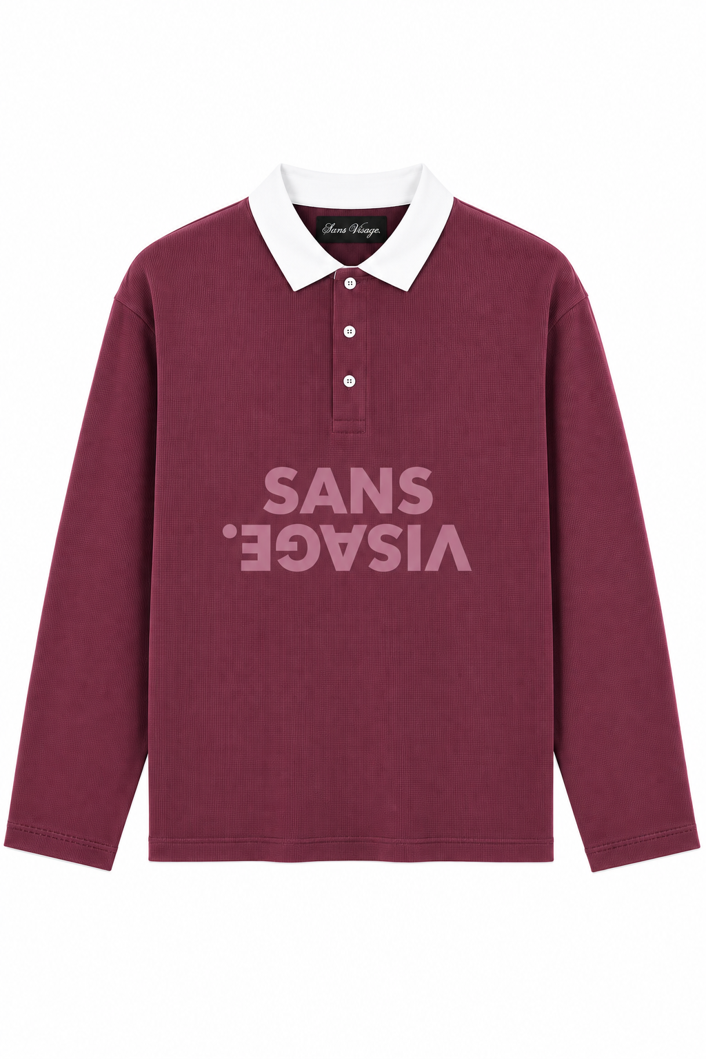 SANS VISAGE. BORDEAUX WAFFLE POLO