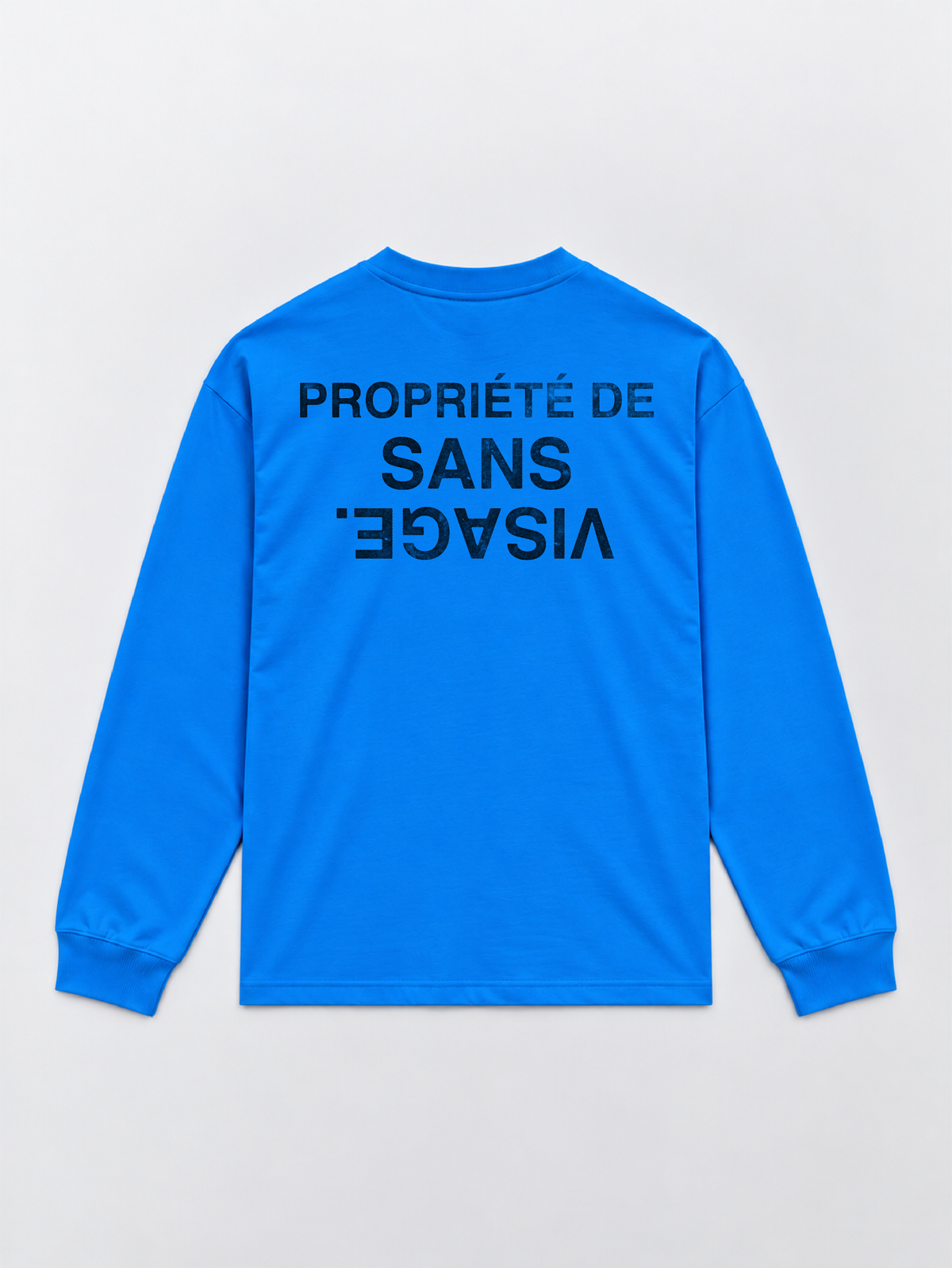 PROPRIÉTÉ DE SANS VISAGE. COBALT BLUE CUFFED LONGSLEEVE