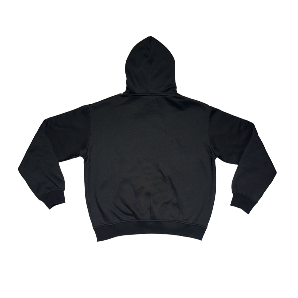 SANS VISAGE. UPSIDE DOWN BLACK HOODIE