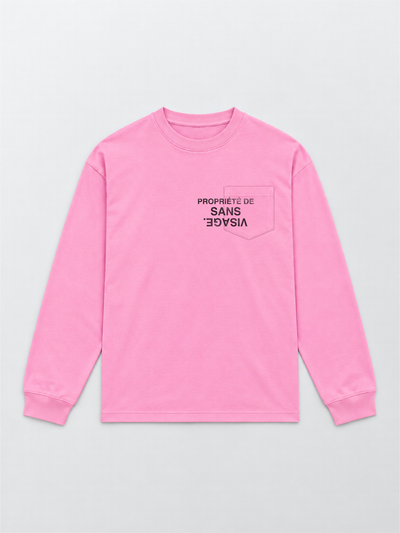 PROPRIÉTÉ DE SANS VISAGE. PASTEL PINK LONGSLEEVE
