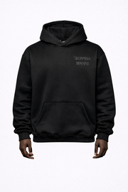 SANS VISAGE. UPSIDE DOWN BLACK HOODIE