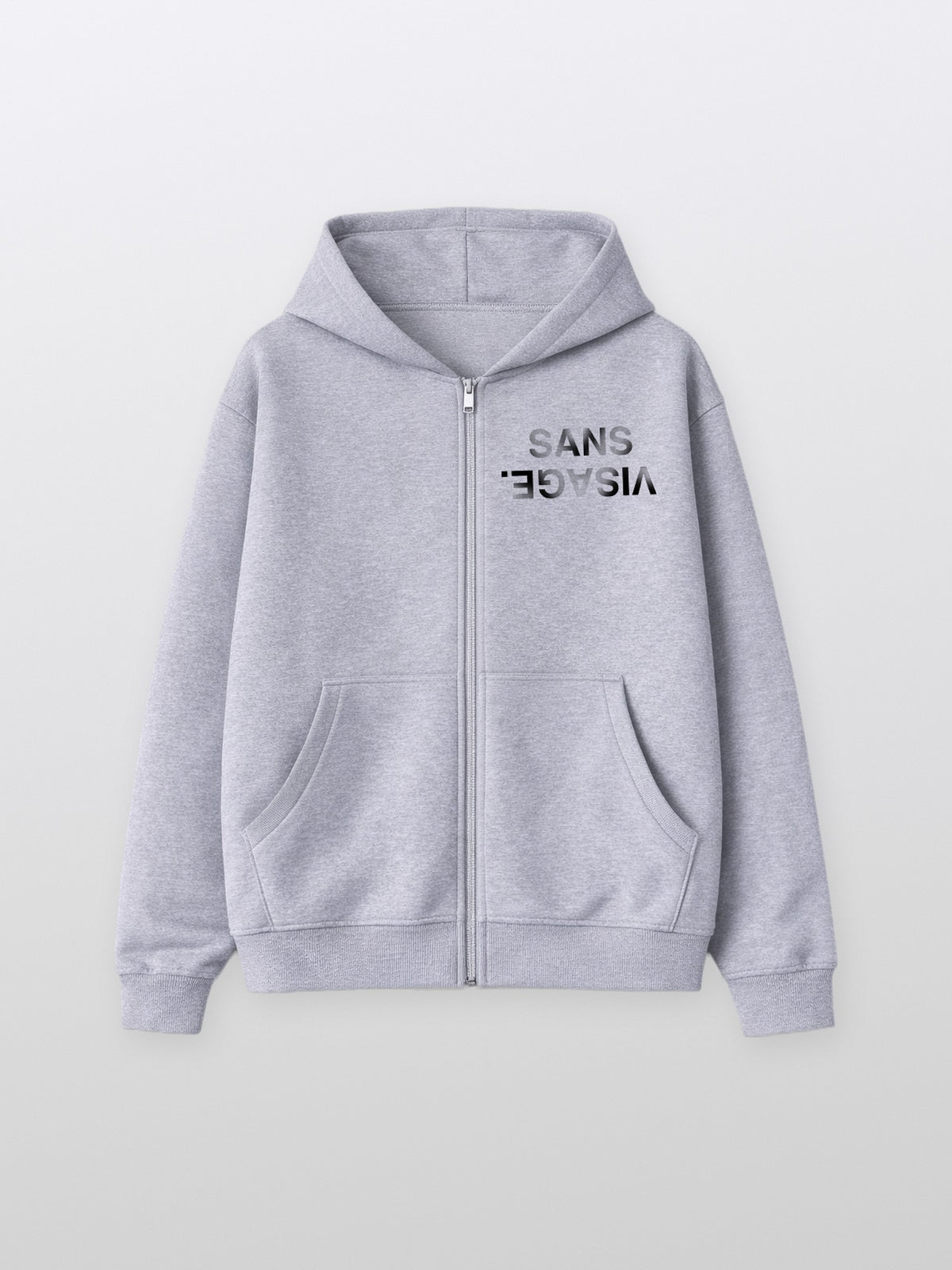 Black Washed Grey Sans Visage Hoodie – front