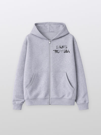 BLACK WASHED GREY SANS VISAGE. HOODIE