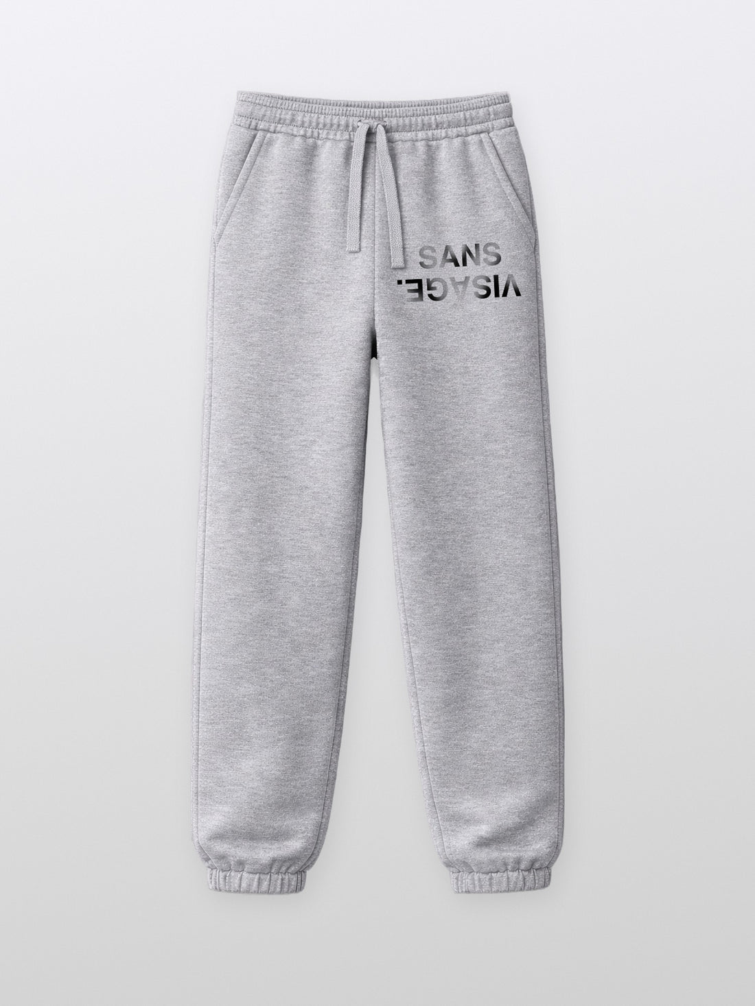 Black Washed Grey Sans Visage Sweatpants – front