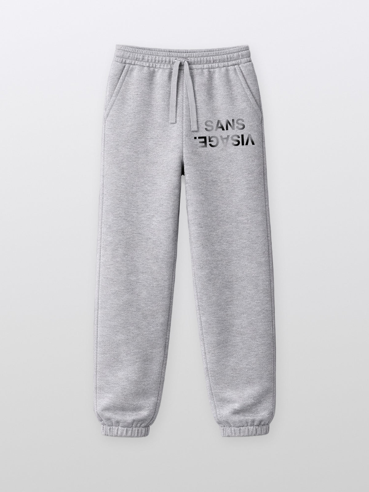 Black Washed Grey Sans Visage Sweatpants – front