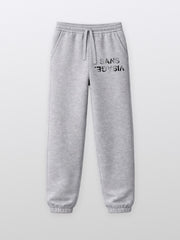 Black Washed Grey Sans Visage Sweatpants – front