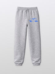 Blue Washed Grey Sans Visage Sweatpants – front