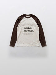 Jaime Porter Sans Visage Raglan Longsleeve White Brown – front