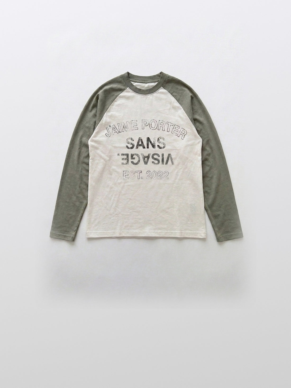 Jaime Porter Sans Visage Raglan Longsleeve White Grey – front