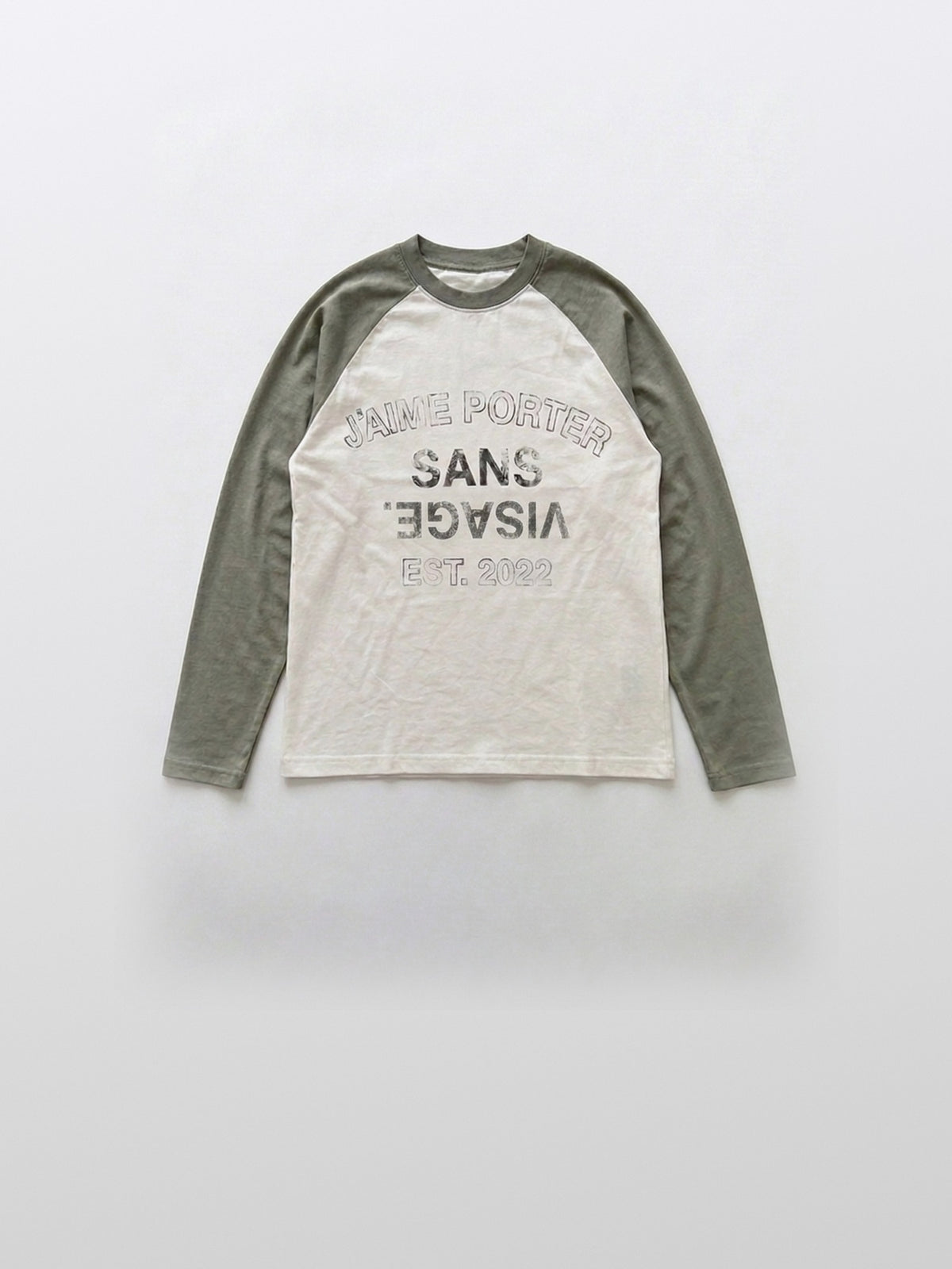 Jaime Porter Sans Visage Raglan Longsleeve White Grey – front