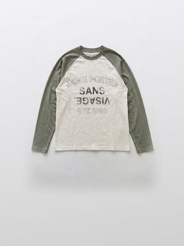 Jaime Porter Sans Visage Raglan Longsleeve White Grey – front