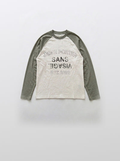 J'AIME PORTER SANS VISAGE RAGLAN LONGSLEEVE - WHITE & GREY