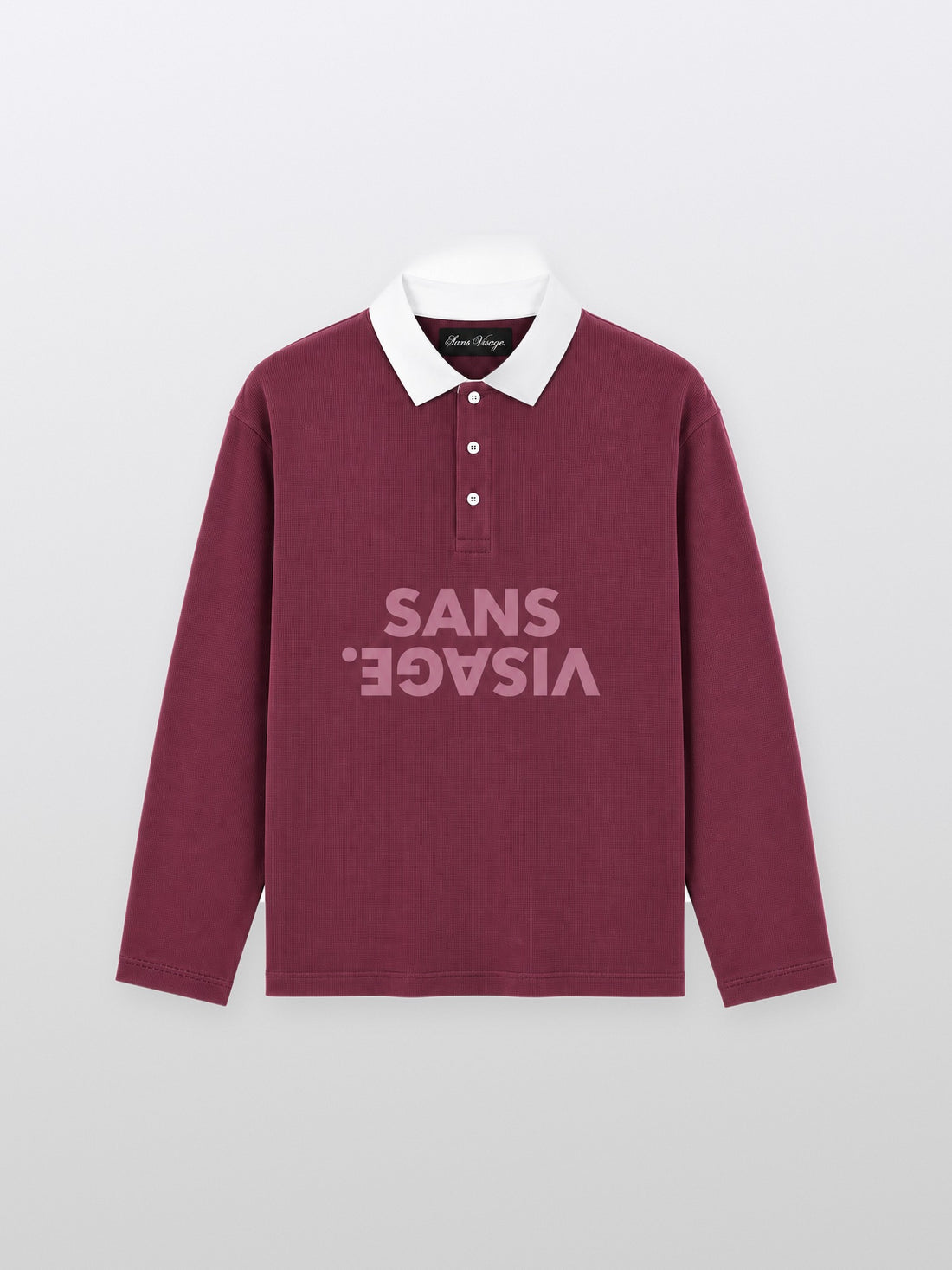 Sans Visage Bordeaux Waffle Polo – front