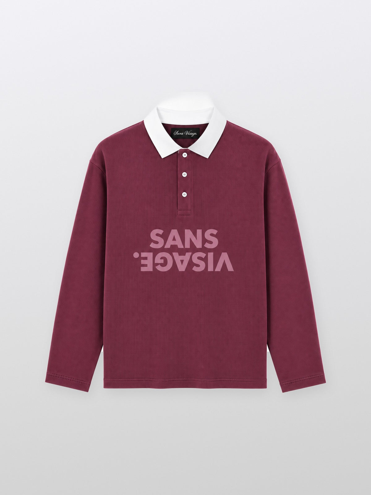 Sans Visage Bordeaux Waffle Polo – front