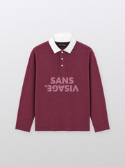 Sans Visage Bordeaux Waffle Polo – front