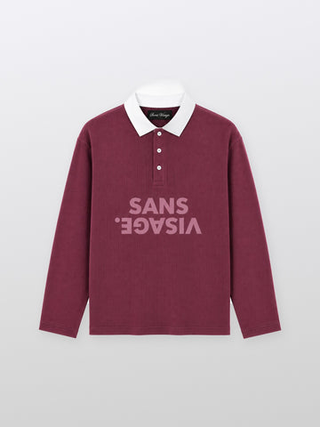 Sans Visage Bordeaux Waffle Polo – front