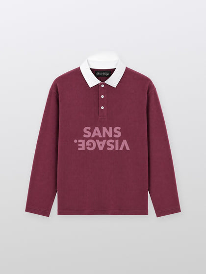Sans Visage Bordeaux Waffle Polo – front