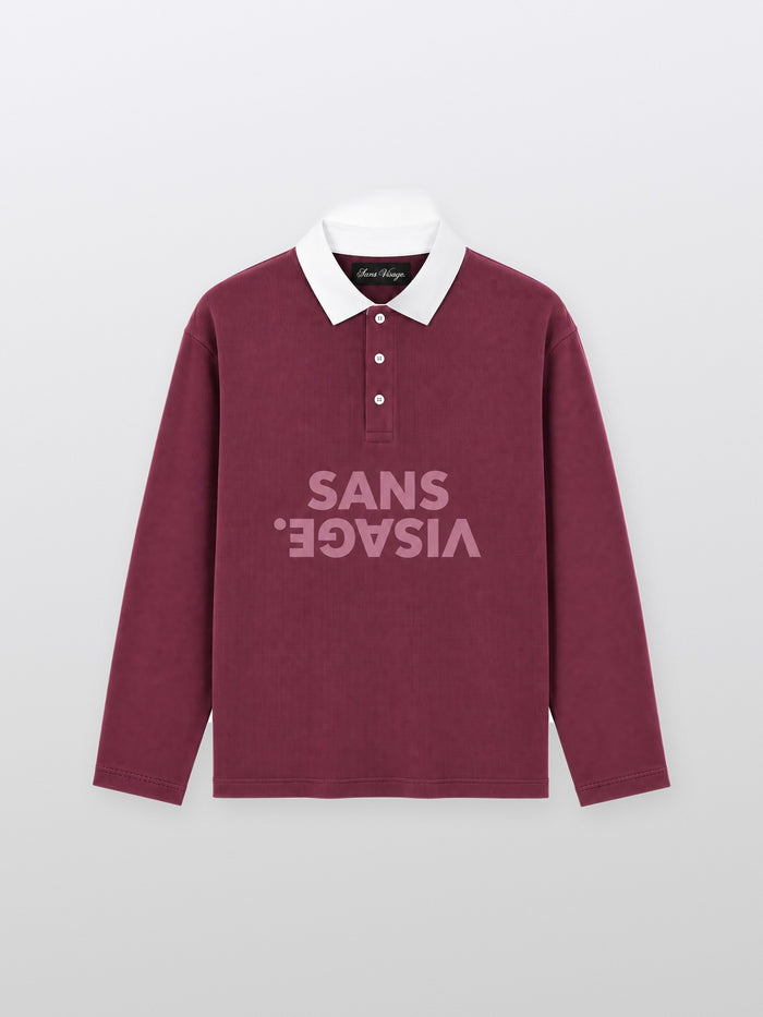 SANS VISAGE. BORDEAUX WAFFLE POLO