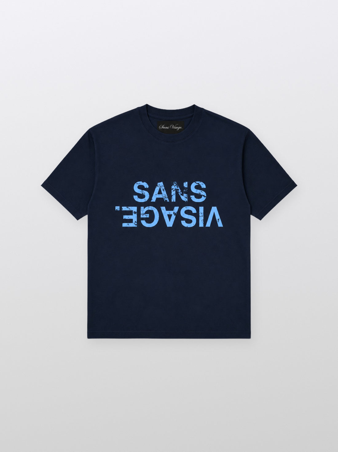Sans Visage Broken Blue Pattern T Shirt – front