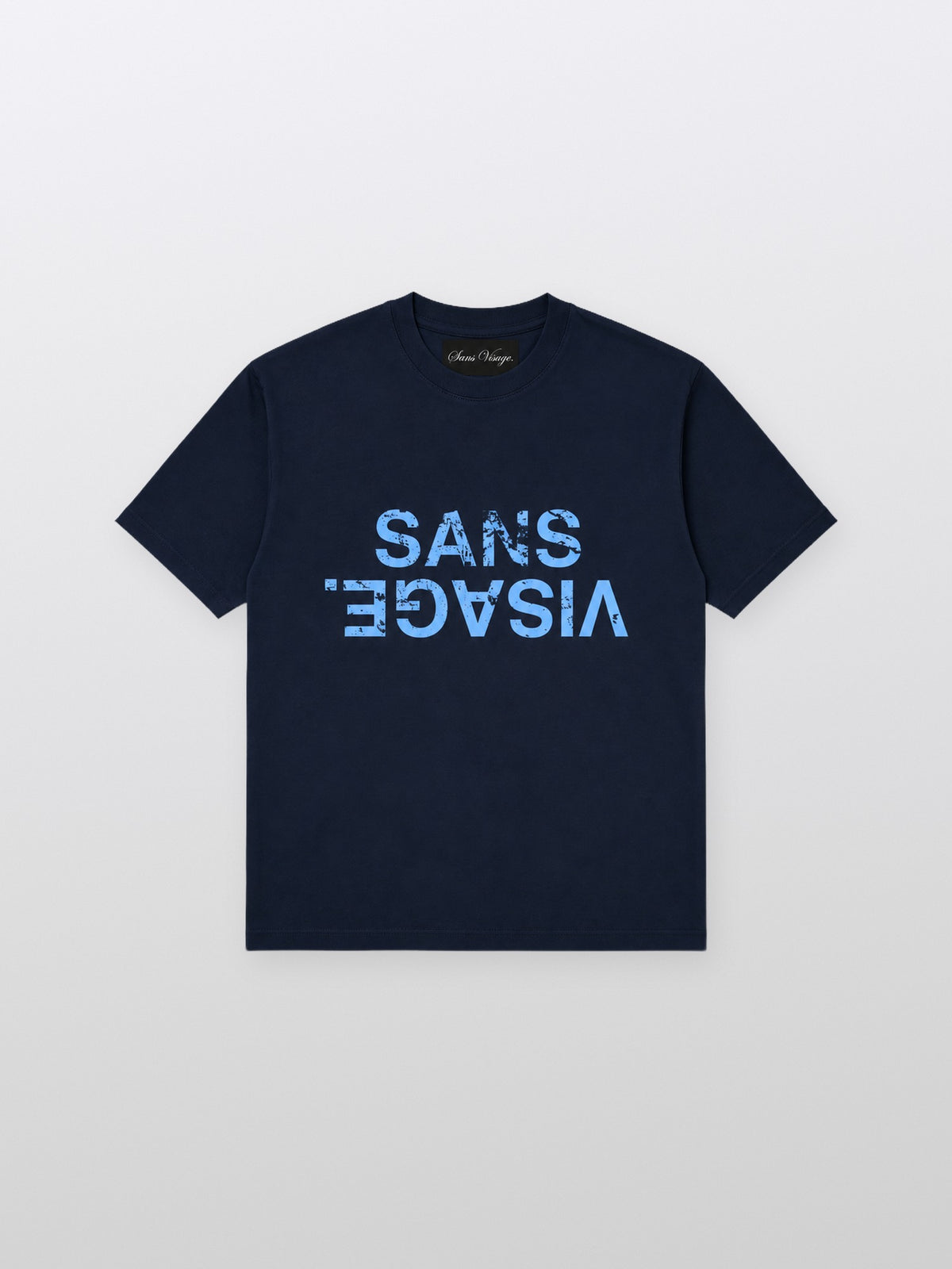 Sans Visage Broken Blue Pattern T Shirt – front