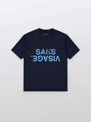 Sans Visage Broken Blue Pattern T Shirt – front