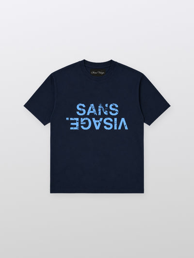 SANS VISAGE BROKEN BLUE PATTERN T-SHIRT