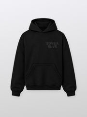 Sans Visage Upside Down Black Hoodie – front