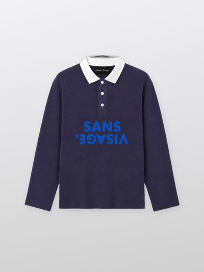 SANS VISAGE. NAVY WAFFLE POLO