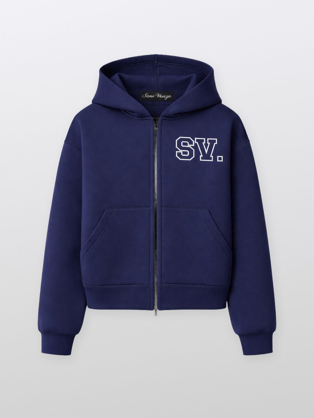 SV Navyblue Zip Scuba Hoodie – front