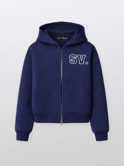 SV Navyblue Zip Scuba Hoodie – front