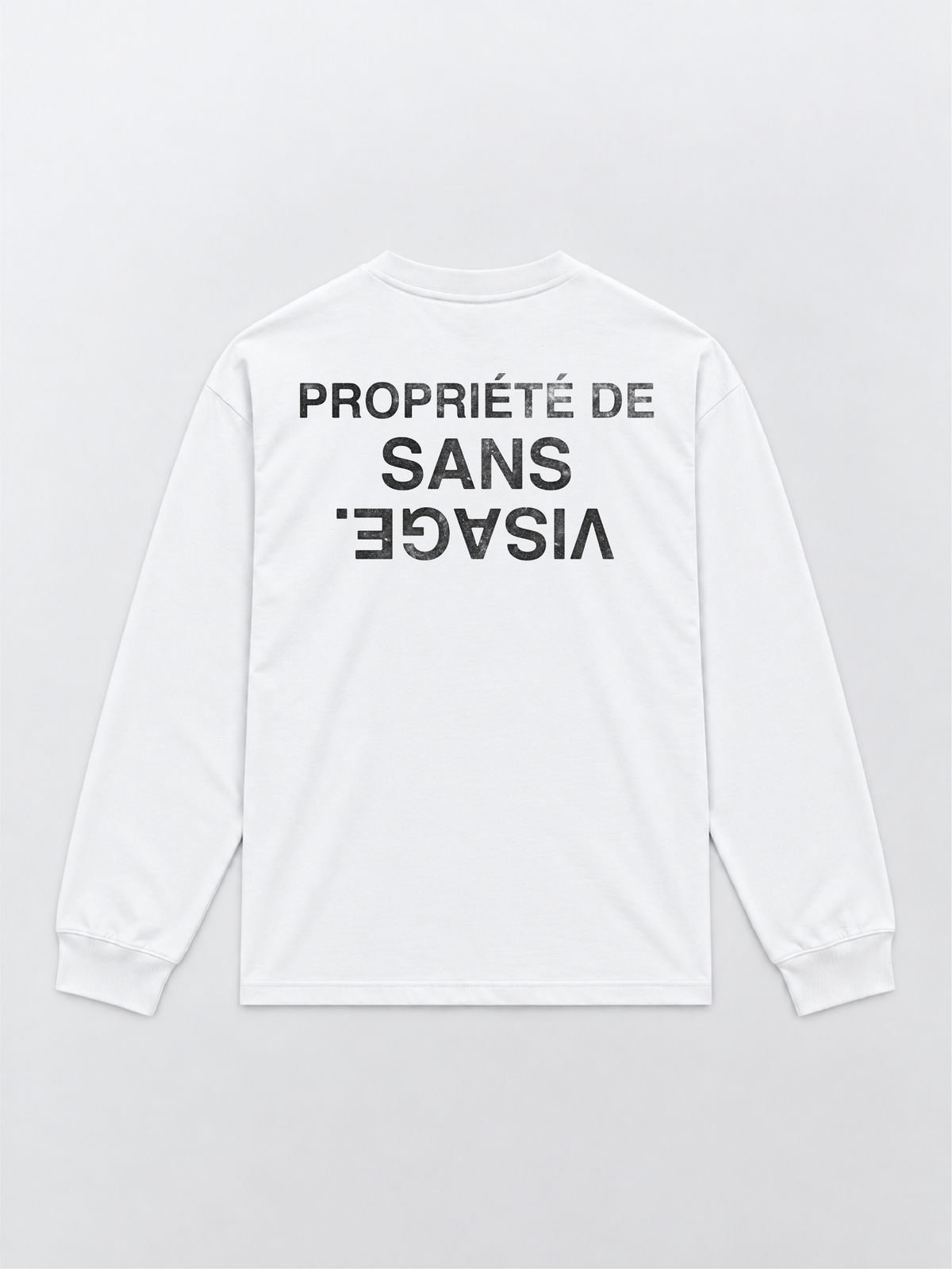 PROPRIÉTÉ DE SANS VISAGE. WHITE CUFFED LONGSLEEVE