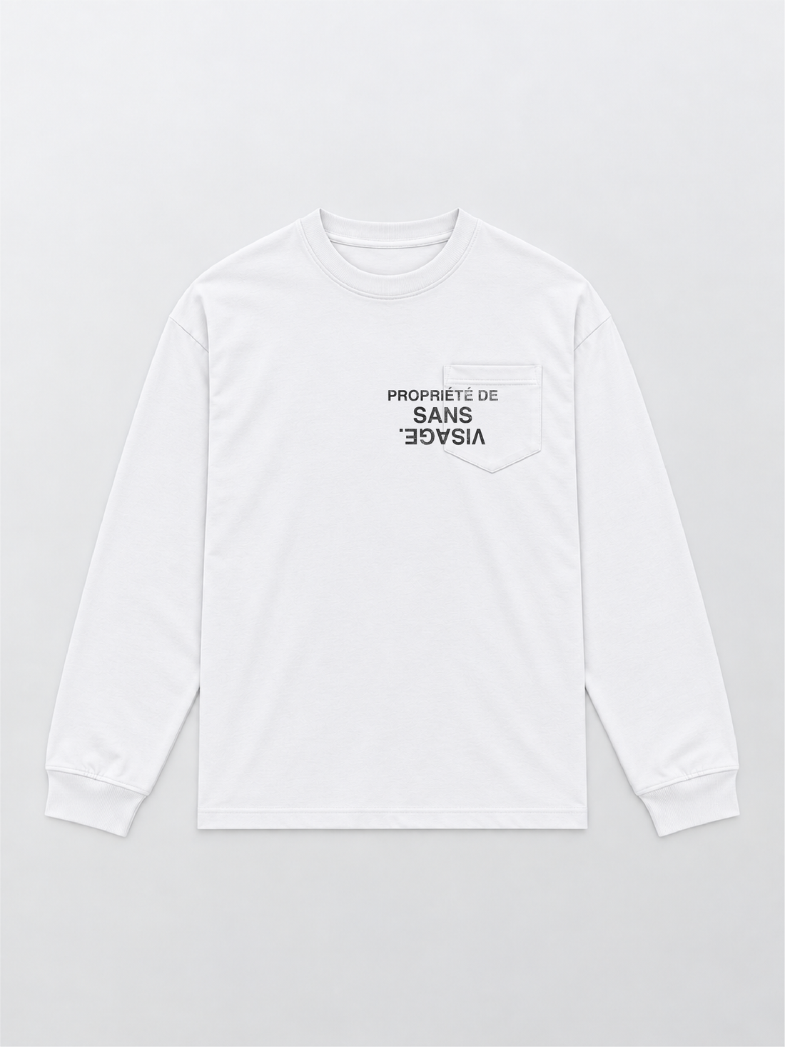 PROPRIÉTÉ DE SANS VISAGE. WHITE CUFFED LONGSLEEVE