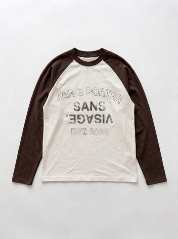 J'AIME PORTER SANS VISAGE RAGLAN LONGSLEEVE - WHITE & BROWN